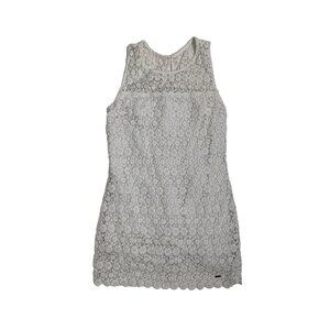 Hollister Women's White Floral Lace Sleeveless Dress Size 5